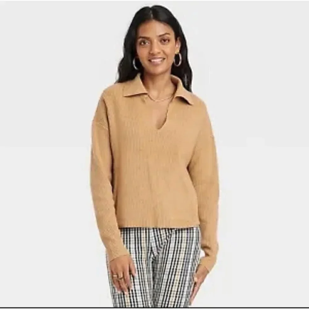 A New Day Collared Ribbed Pullover Sweater Size XL NWT